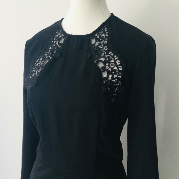 ZIMMERMANN size 1 (8/10) black lace fitted cocktail dress with long sleeves - Picture 4 of 9